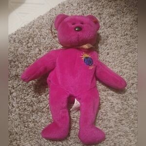Rare Ty Beanie Baby Millennium Purple Bear Retired 1999 Plush No Tag